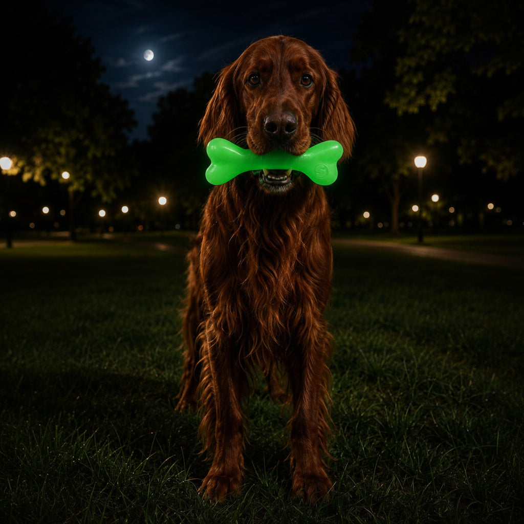SodaPup PUP-X Glow in the Dark Rubber Bone, Large