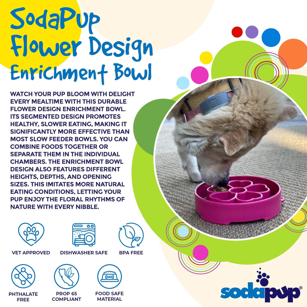 SodaPup Flower eBowl Deep Slow Feeder Dog Bowl
