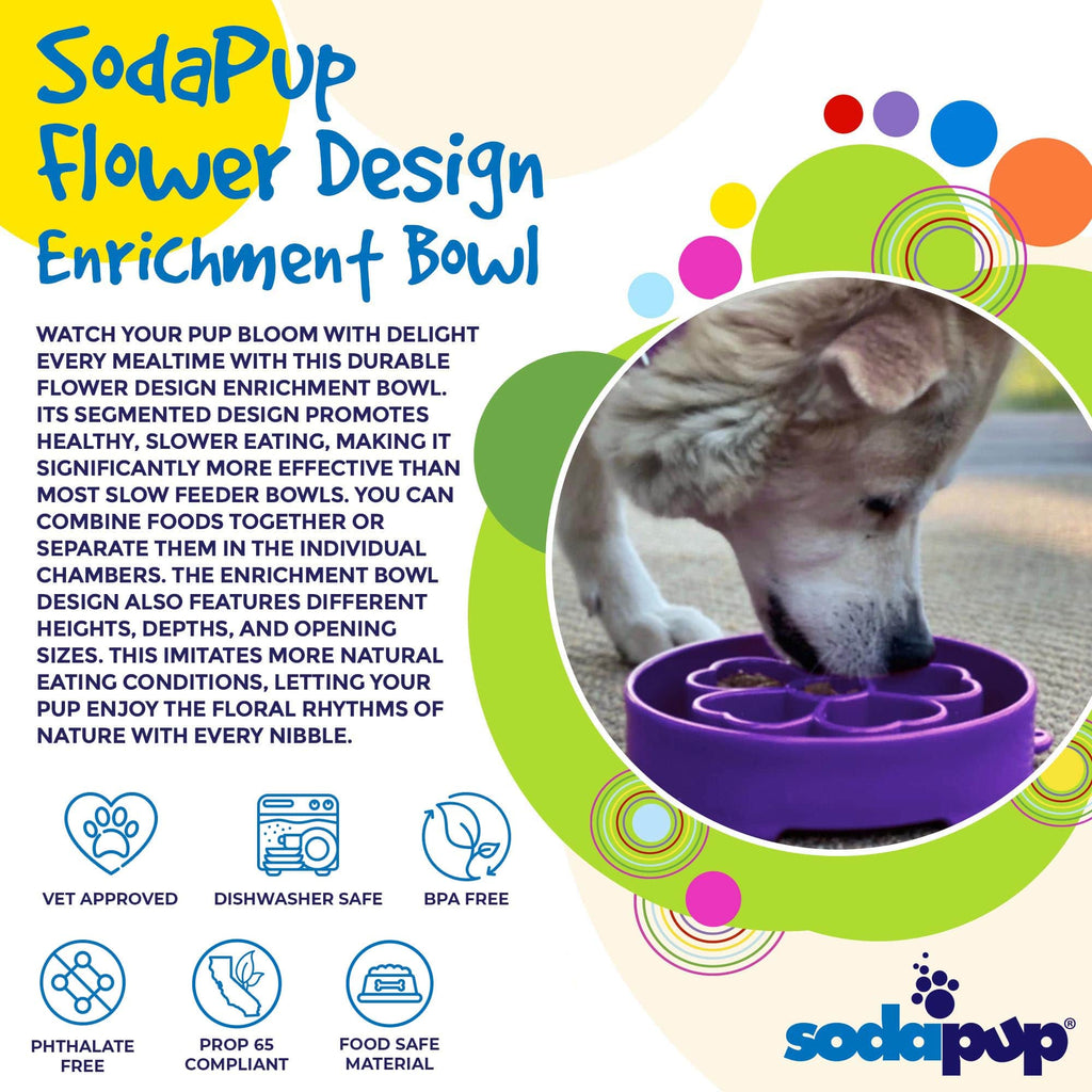 SodaPup Flower eBowl Deep Slow Feeder Dog Bowl