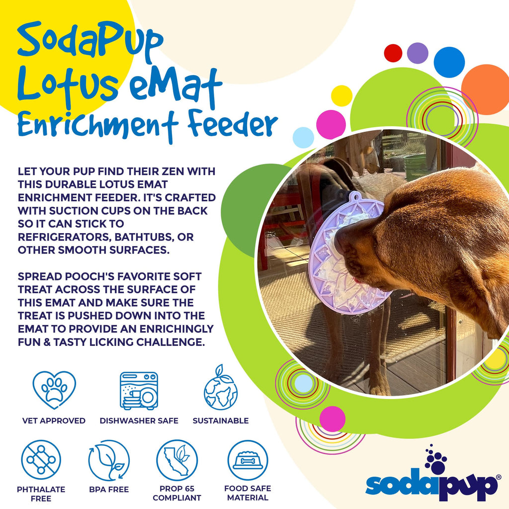 SodaPup Lotus eMat Lick Mat with Suction Cups