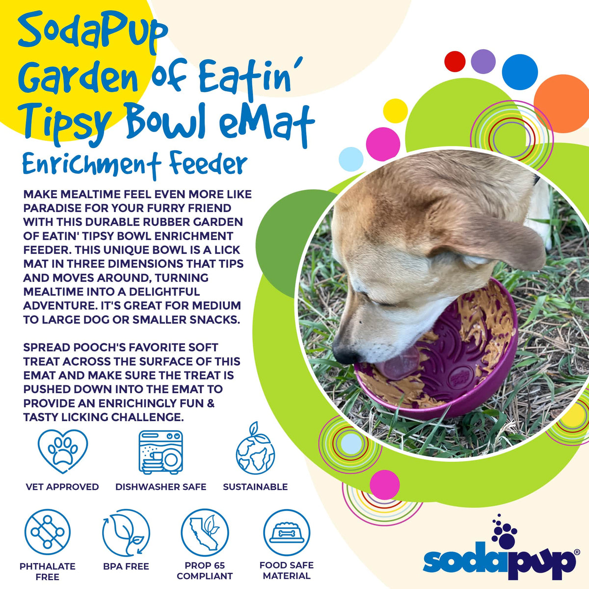 SodaPup Garden of Eatin' Tipsy Bowl Wobble Lick Mat