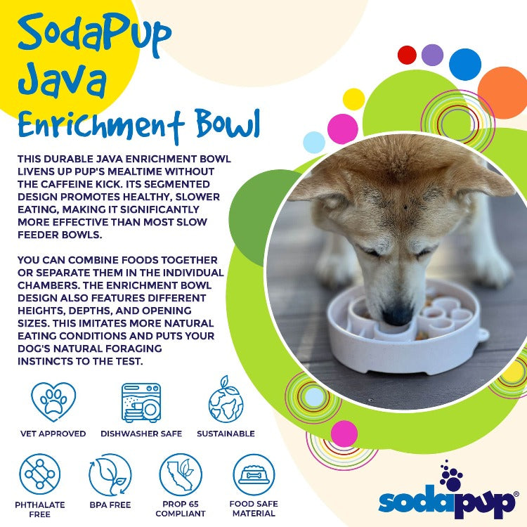 SodaPup Java eBowl Deep Slow Feeder Dog Bowl