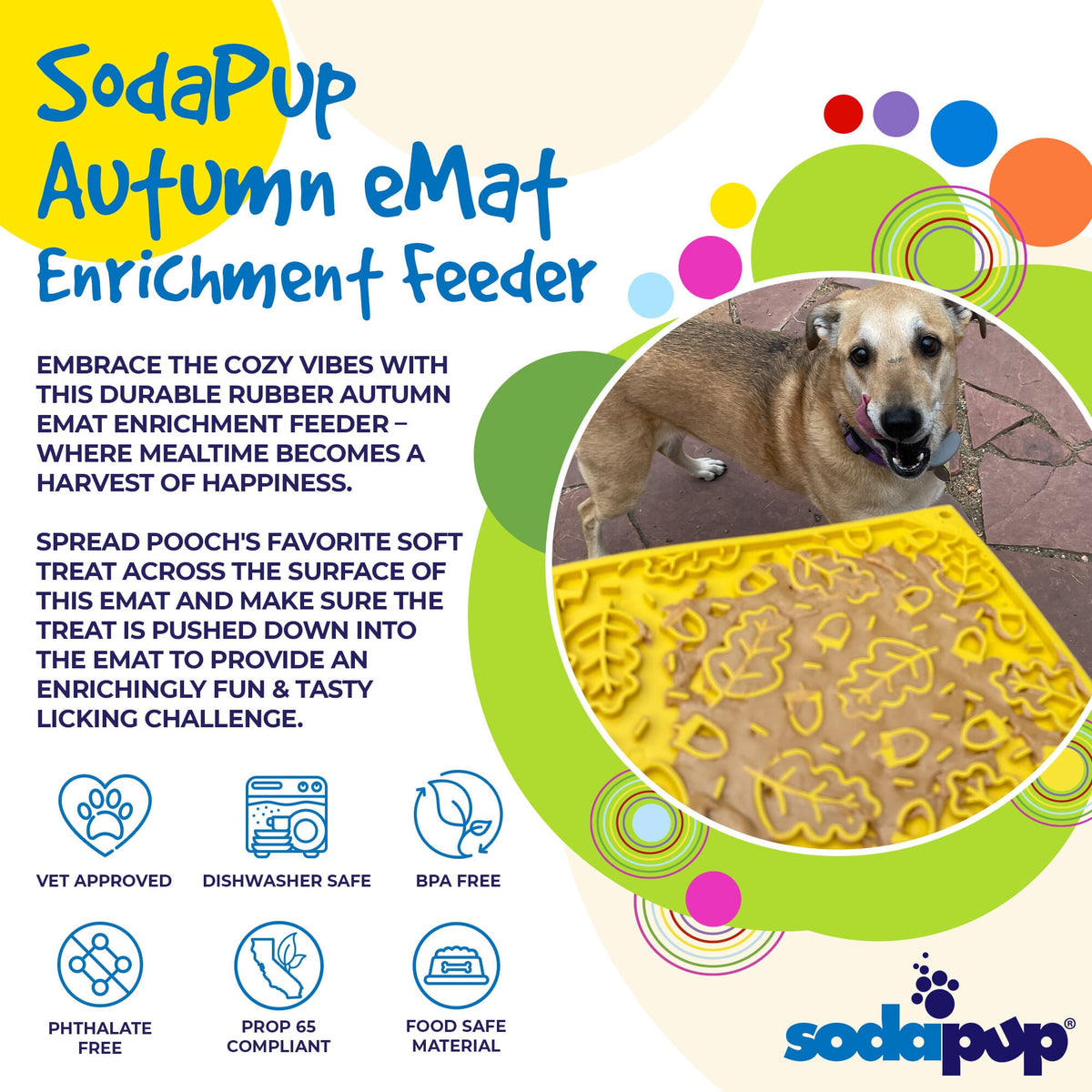 SodaPup Autumn eMat Lick Mat for Dogs and Cats
