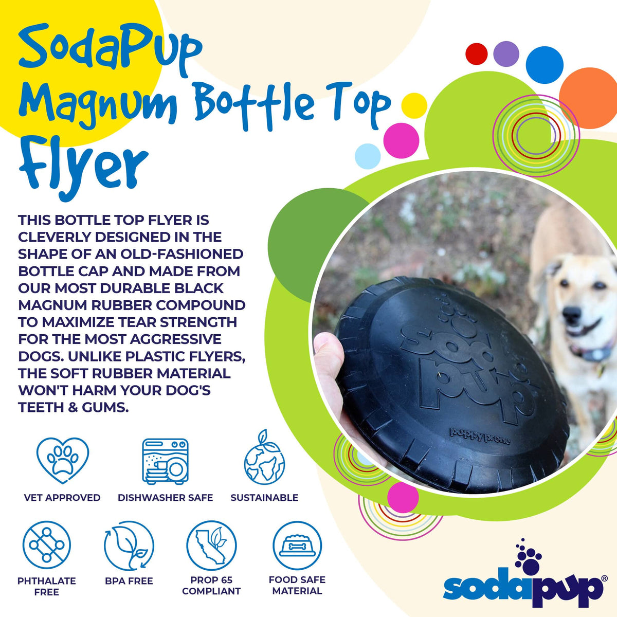SodaPup Magnum Bottle Top Flyer Rubber Flying Disc