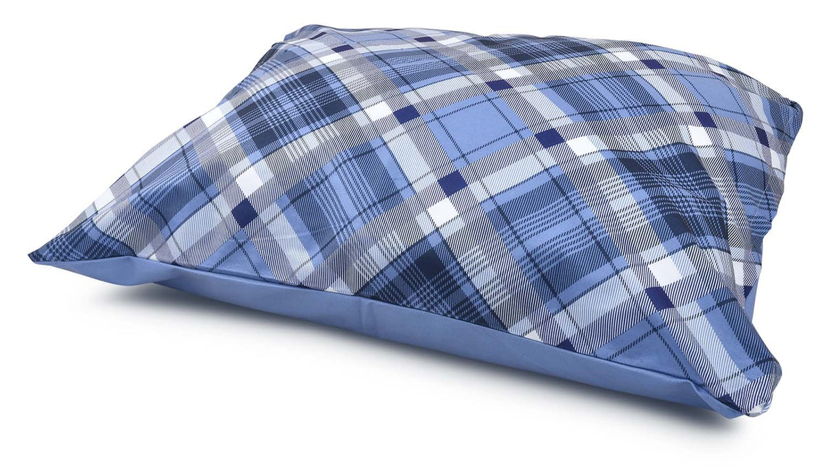 GreenSpring plaid pillow dog bed with solid reverse side