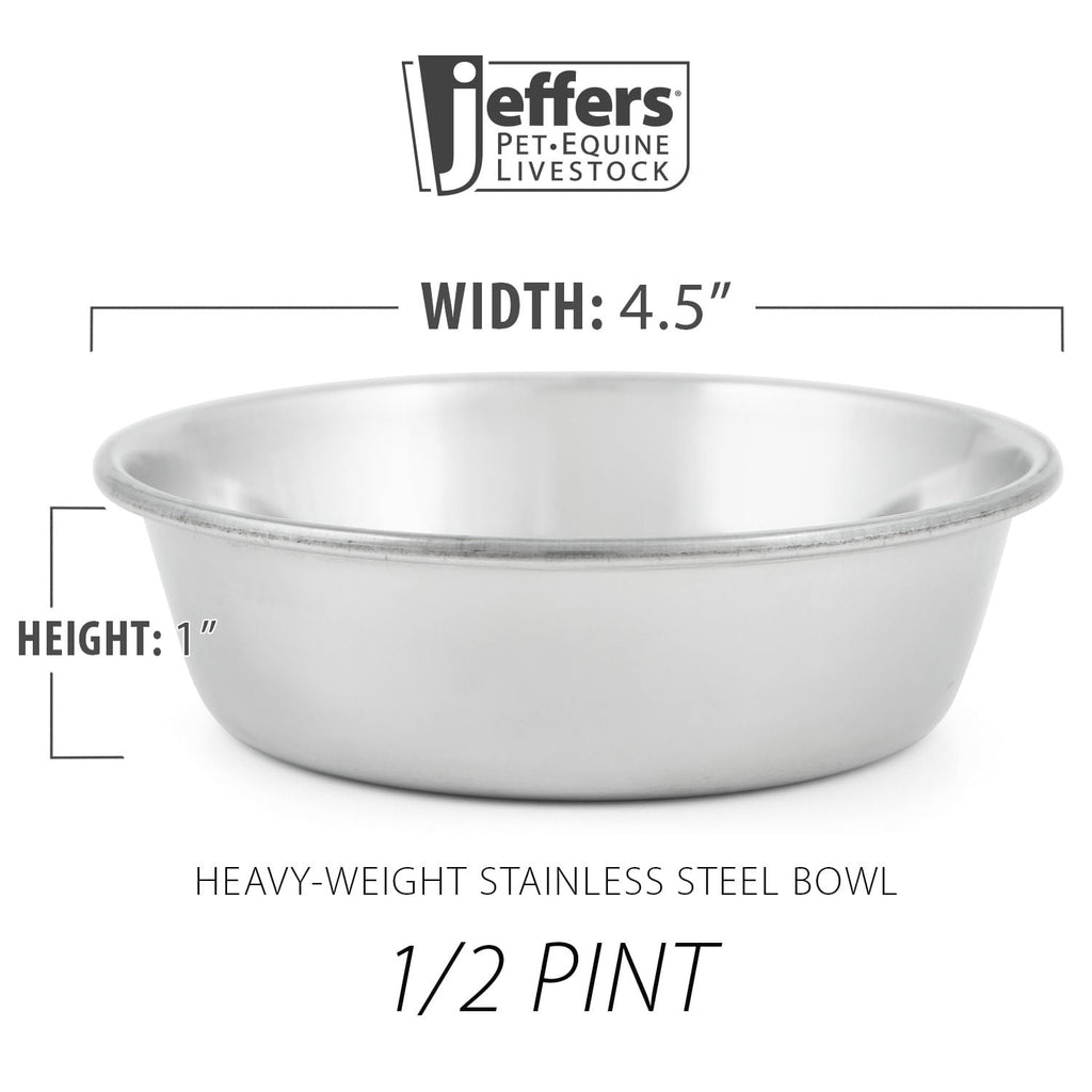Jeffers Heavy Weight Stainless Steel Pet Bowl