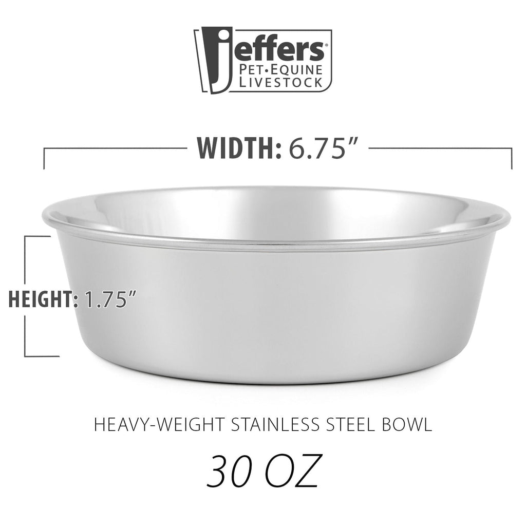 Jeffers Heavy Weight Stainless Steel Pet Bowl