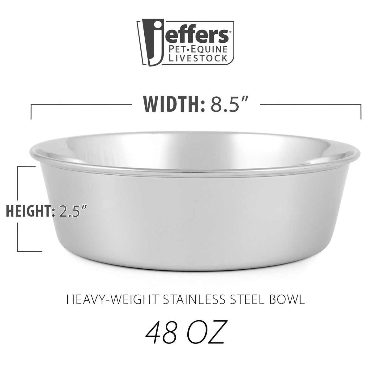 Jeffers Heavy Weight Stainless Steel Pet Bowl
