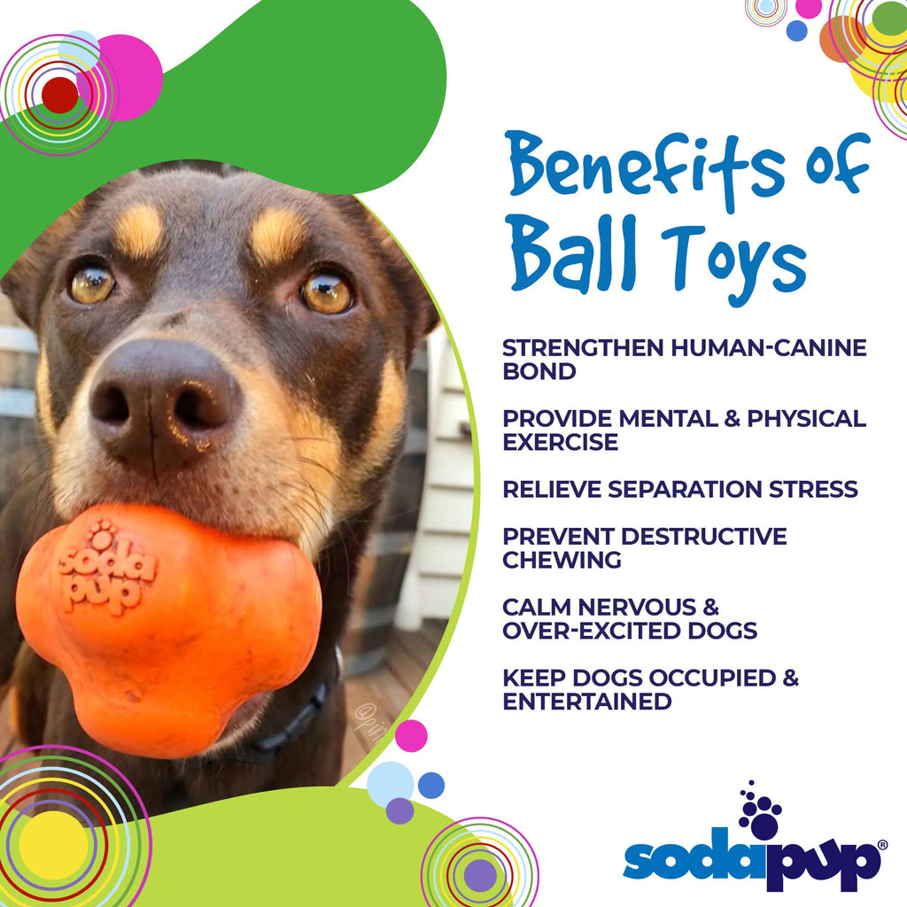 SodaPup Crazy Bounce Rubber Ball, Orange