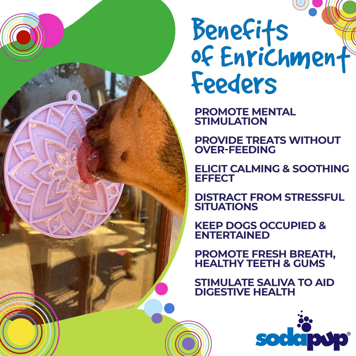 SodaPup Lotus eMat Lick Mat with Suction Cups