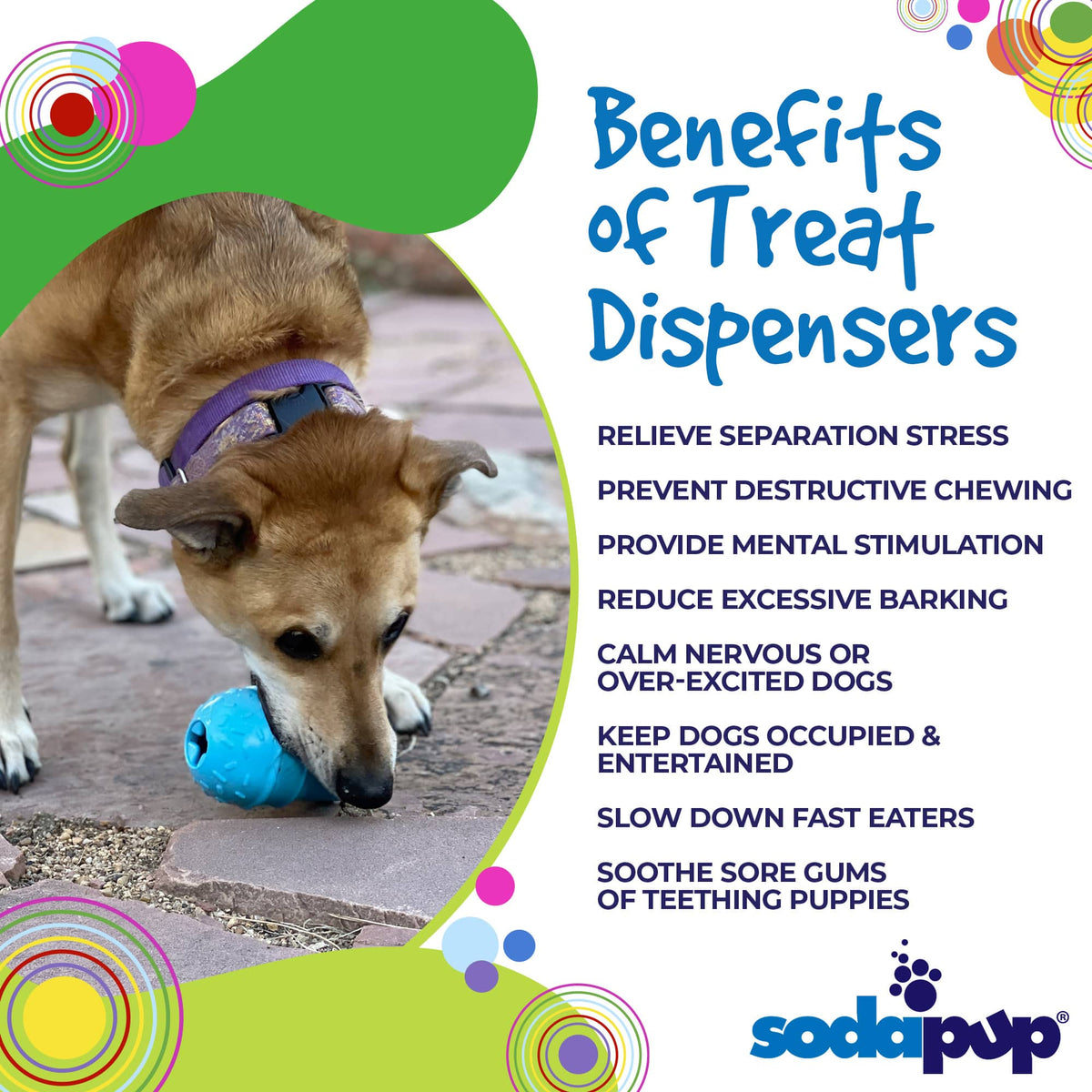 SodaPup Ice Cream Cone eDispenser Rubber Treat Toy