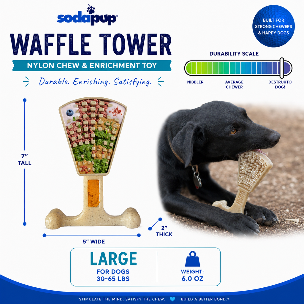 SodaPup Waffle Tower Nylon Chew and Lick Toy