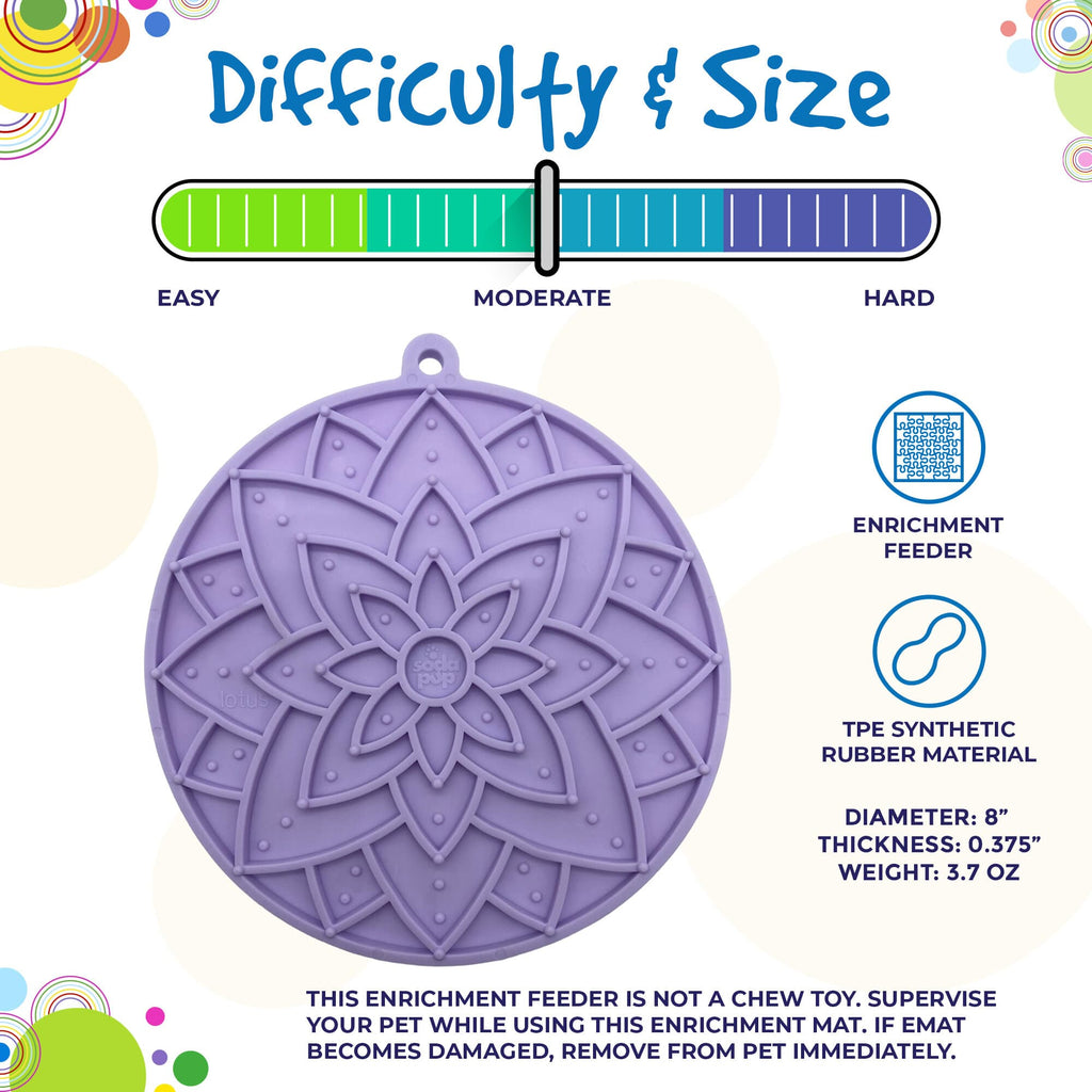 SodaPup Lotus eMat Lick Mat with Suction Cups