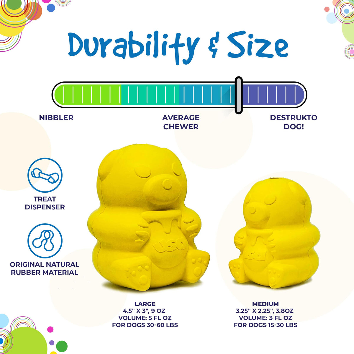 SodaPup Honey Bear eDispenser Rubber Treat Toy