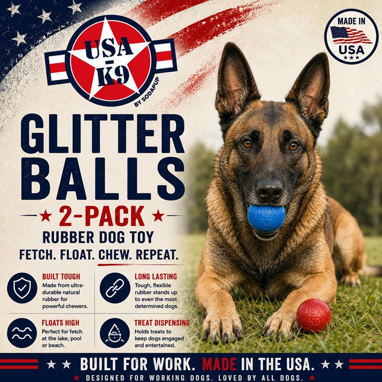 SodaPup Glitter Ball 2-Pack Soft Rubber Fetch Balls