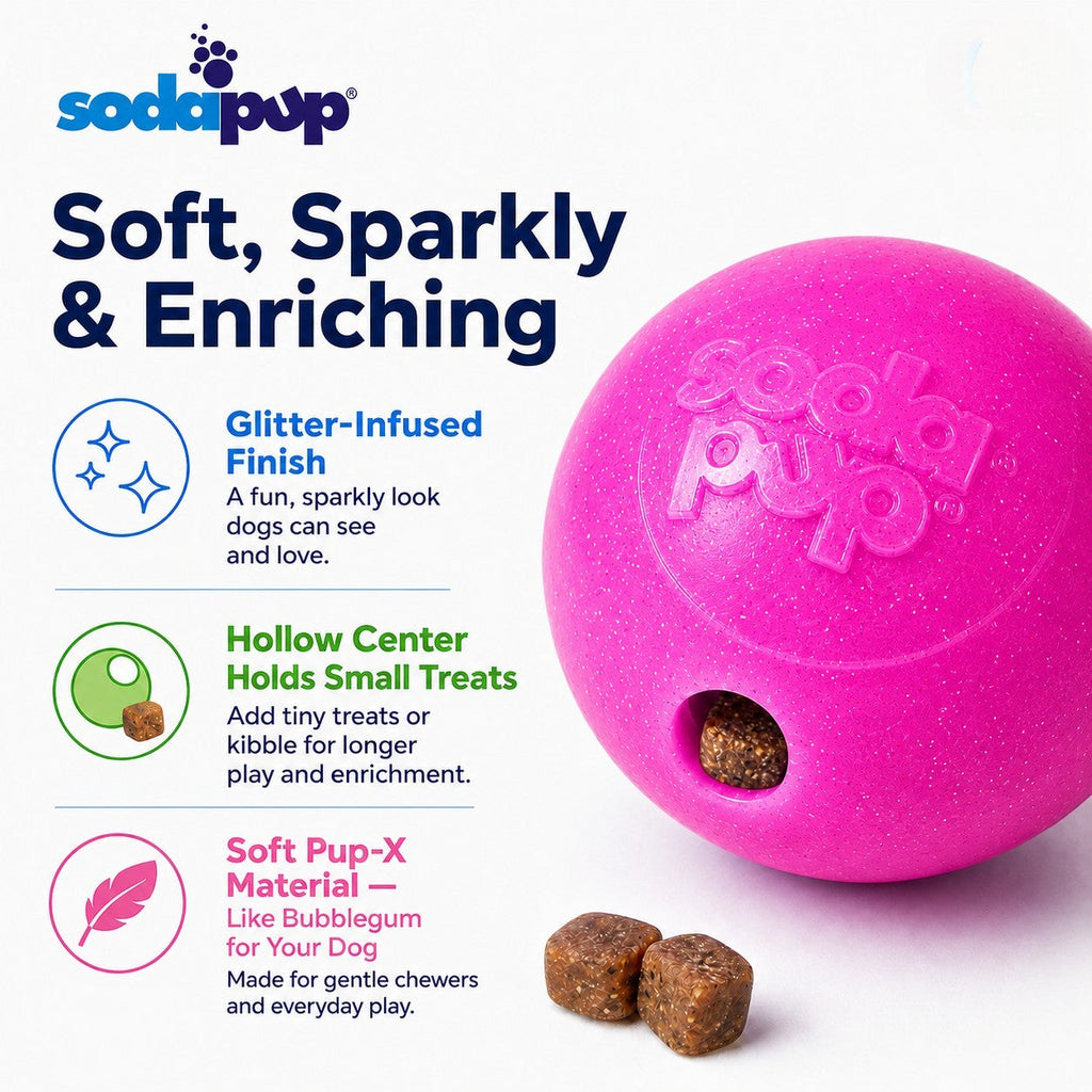 SodaPup Glitter Ball 3-Pack Soft Rubber Fetch Balls