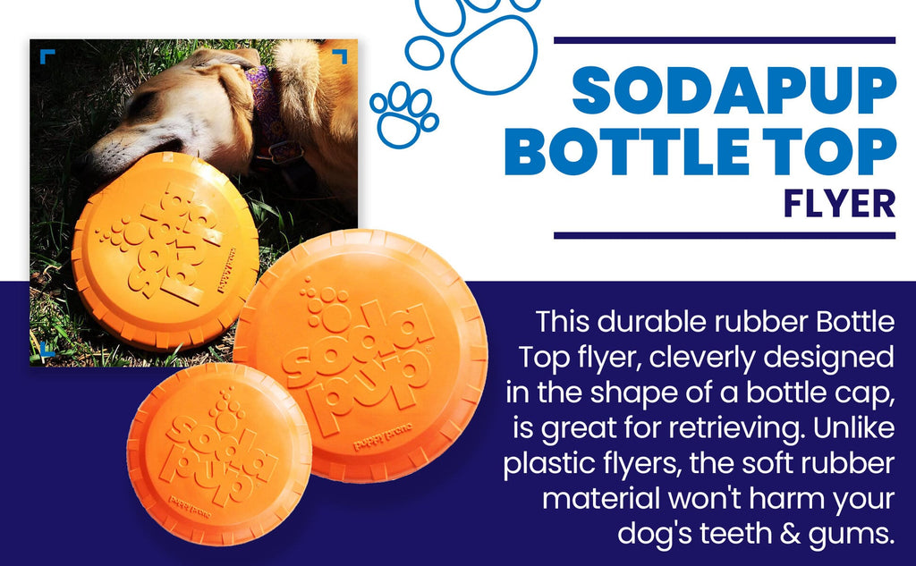 SodaPup Bottle Top Flyer Rubber Flying Disc, Orange