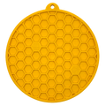 Yellow SodaPup Honeycomb round lick mat