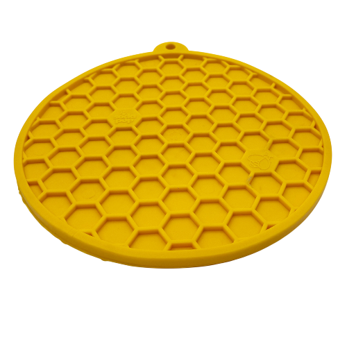 SodaPup Honeycomb eMat Round Lick Mat with Suction Cups