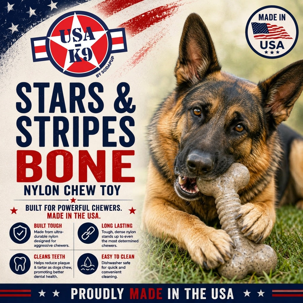 USA-K9 Stars and Stripes Nylon Chew Bone