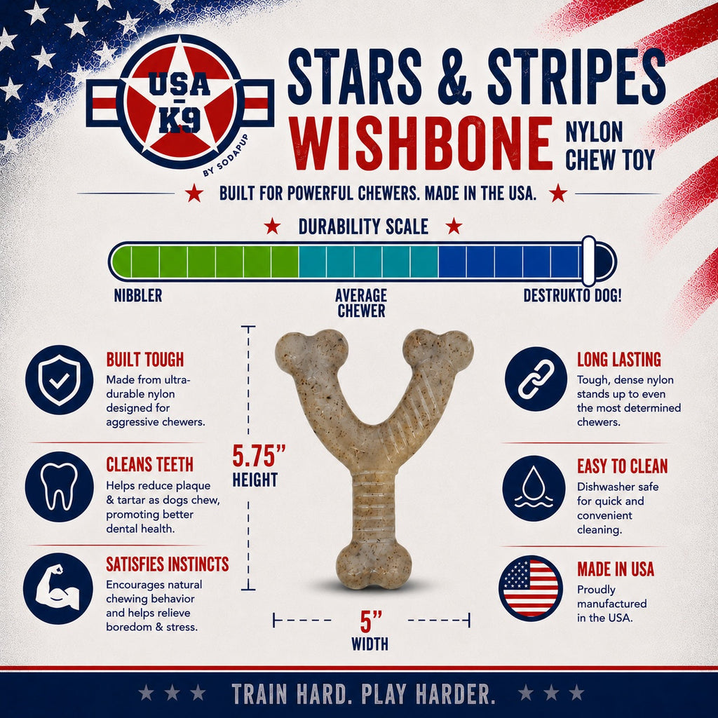 USA-K9 Stars and Stripes Nylon Wishbone Chew