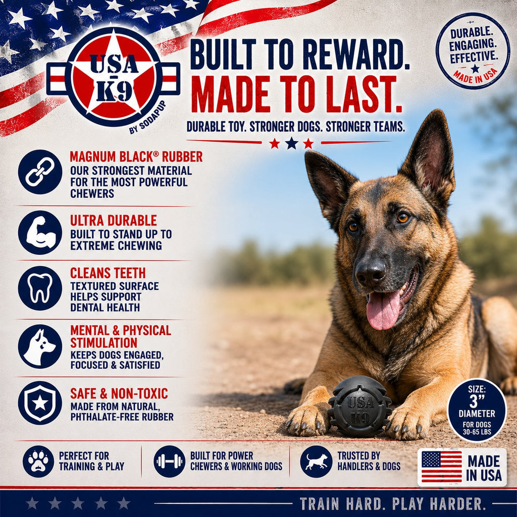 USA-K9 Stars and Stripes Reward Toy, Magnum Black