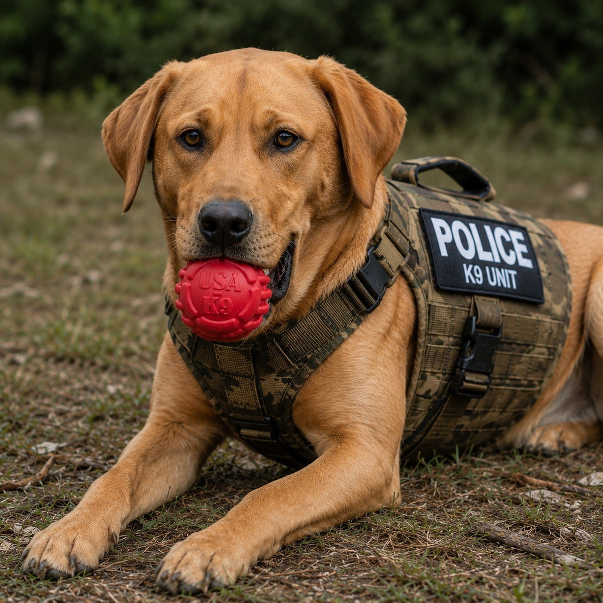USA-K9 Stars and Stripes Rubber Reward Toy, Red