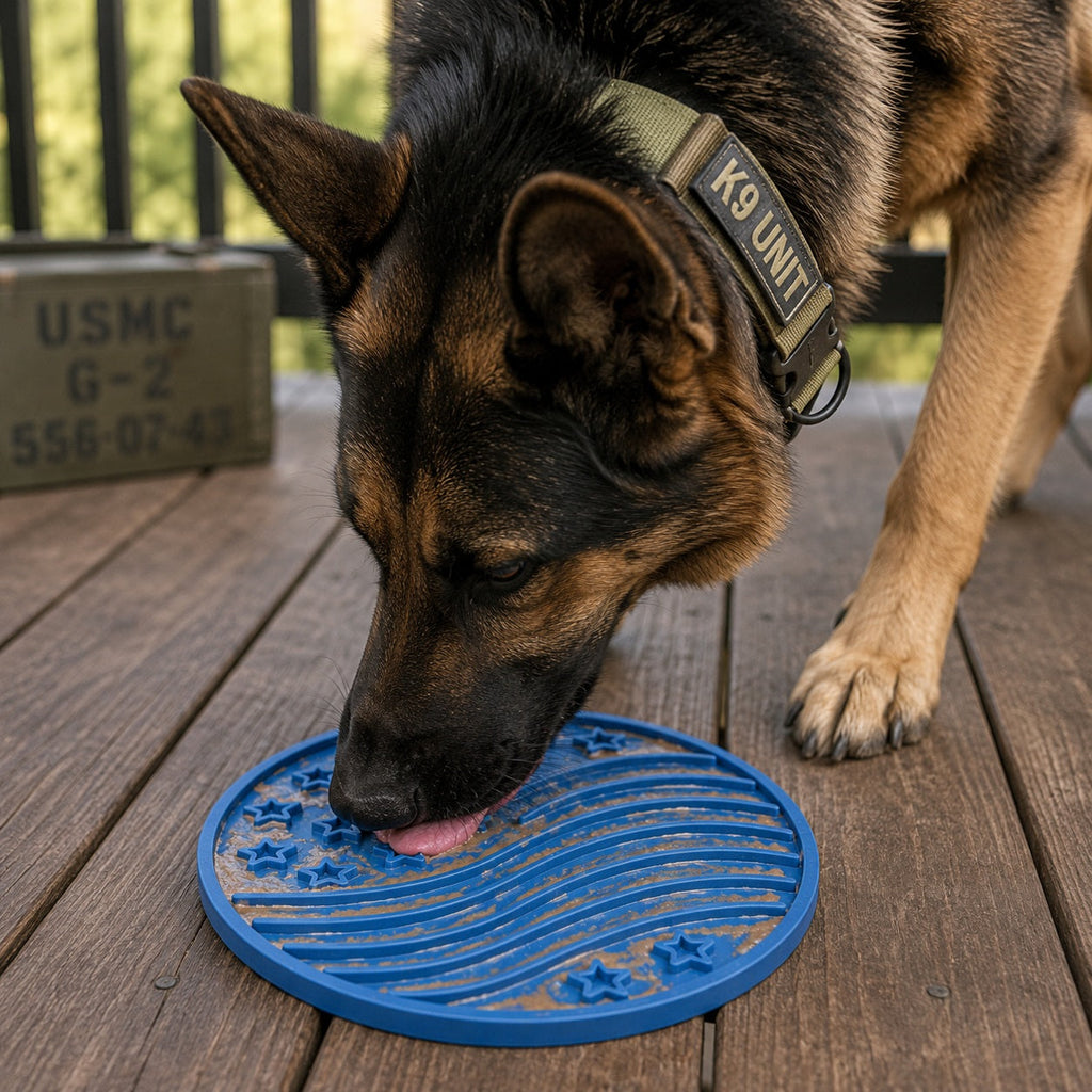 USA-K9 Stars and Stripes eMat Lick Mat with Suction Cups
