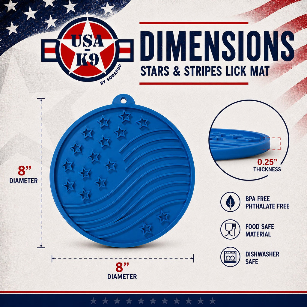 USA-K9 Stars and Stripes eMat Lick Mat with Suction Cups