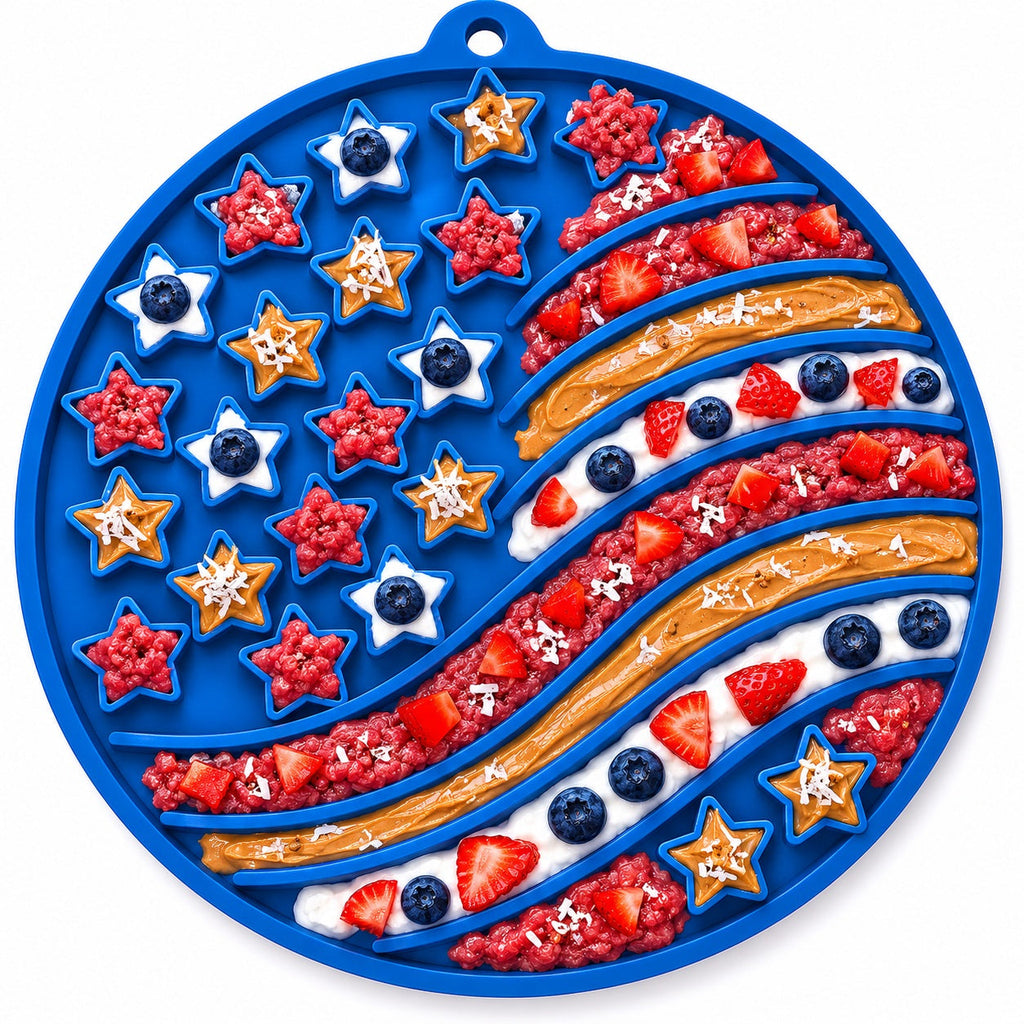 USA-K9 Stars and Stripes eMat Lick Mat with Suction Cups