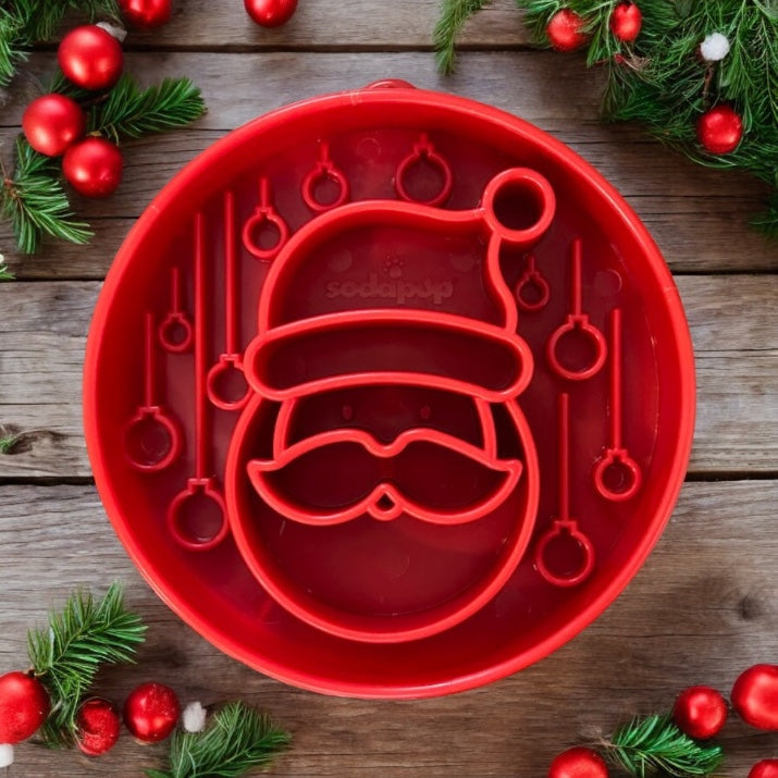 SodaPup Santa eBowl Christmas Slow Feeder Dog Bowl