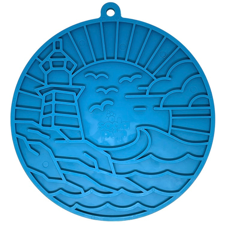 Dark blue SodaPup Lighthouse eMat lick mat