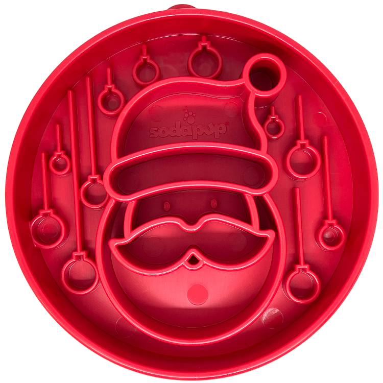 Red SodaPup Santa eBowl slow feeder