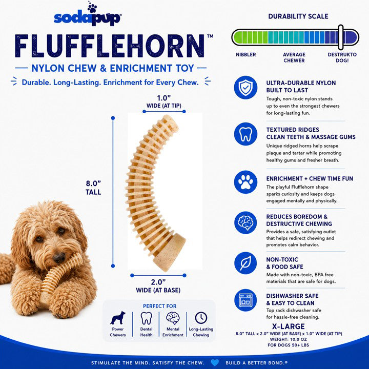 SodaPup Flufflehorn Antler Nylon Chew Toy, XL