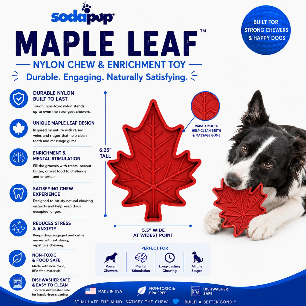 SodaPup Canadian Maple Leaf Nylon Lick and Chew Toy