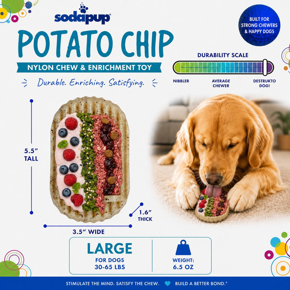 SodaPup Potato Chip Nylon Chew and Lick Toy