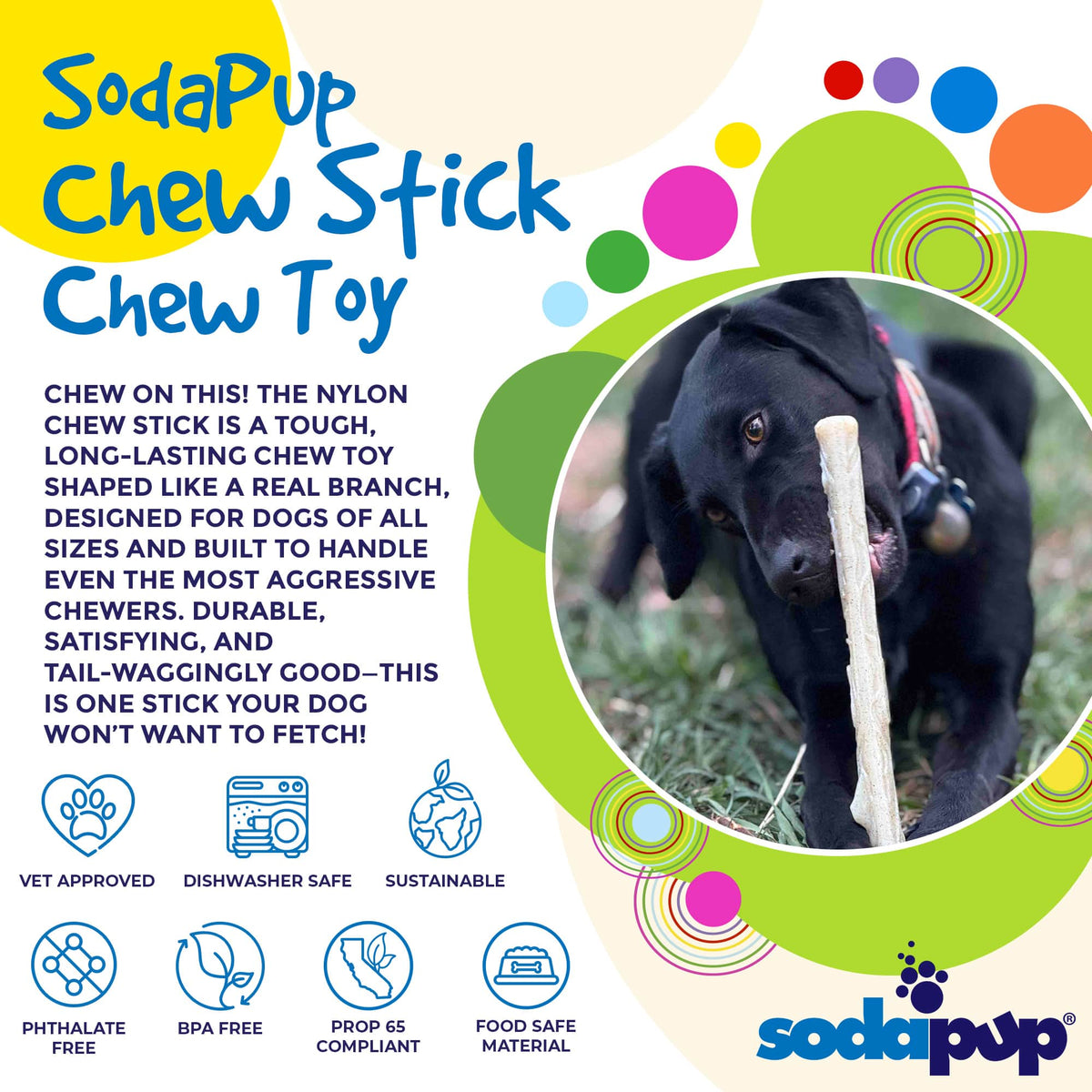 SodaPup Glow in the Dark Nylon Chew Stick