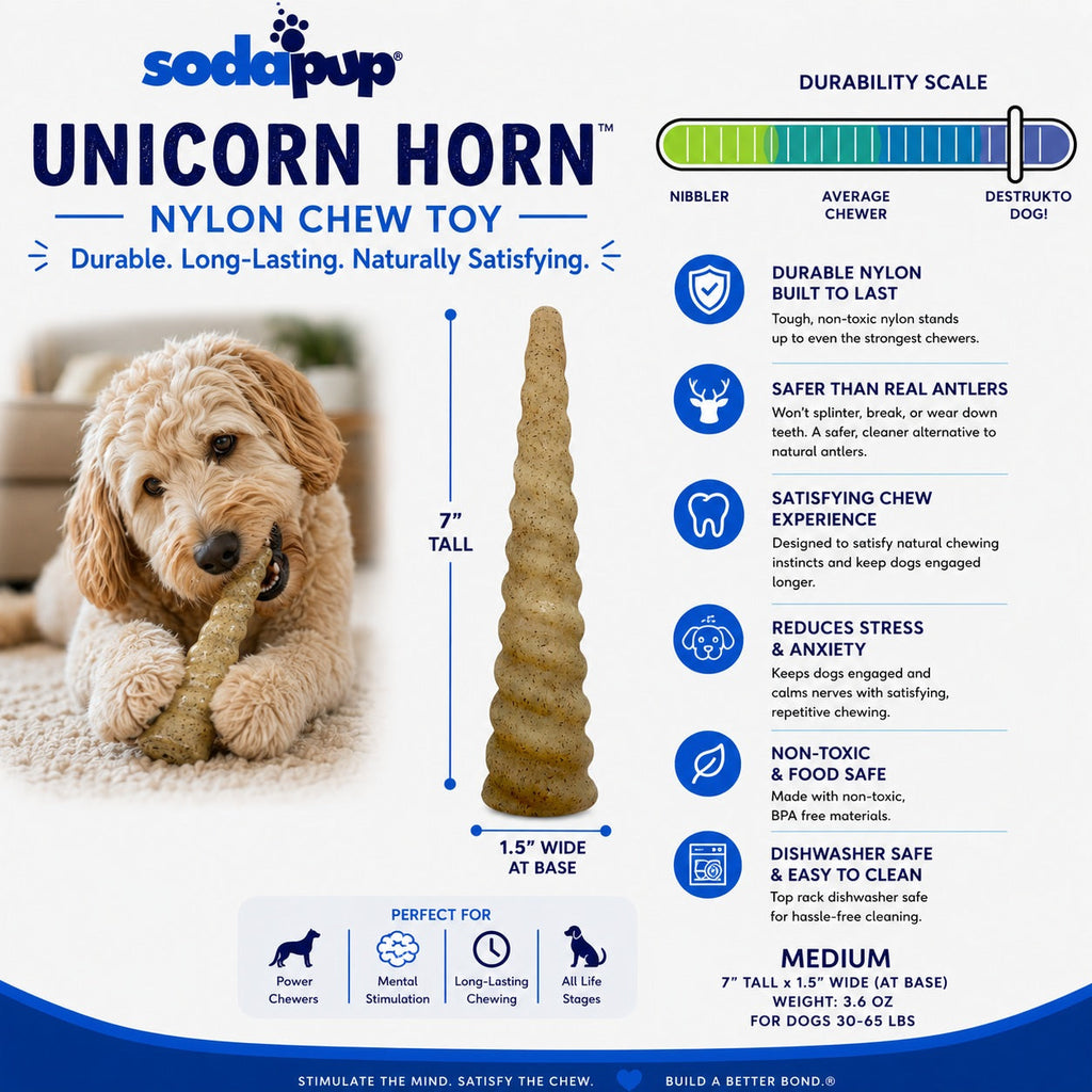 SodaPup Unicorn Horn Nylon Chew Toy