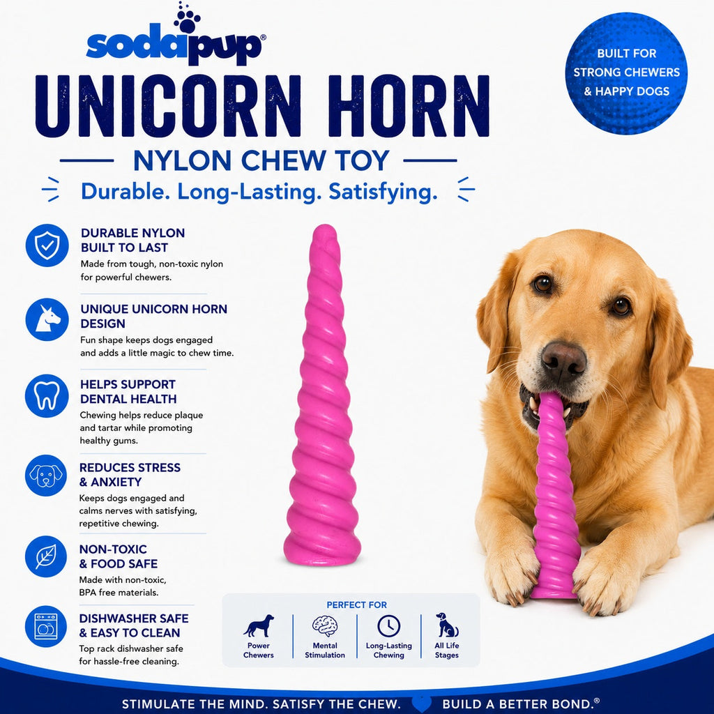 SodaPup Unicorn Horn Nylon Chew Toy