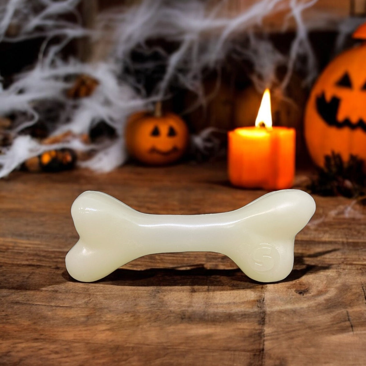 SodaPup PUP-X Glow in the Dark Rubber Bone, Large