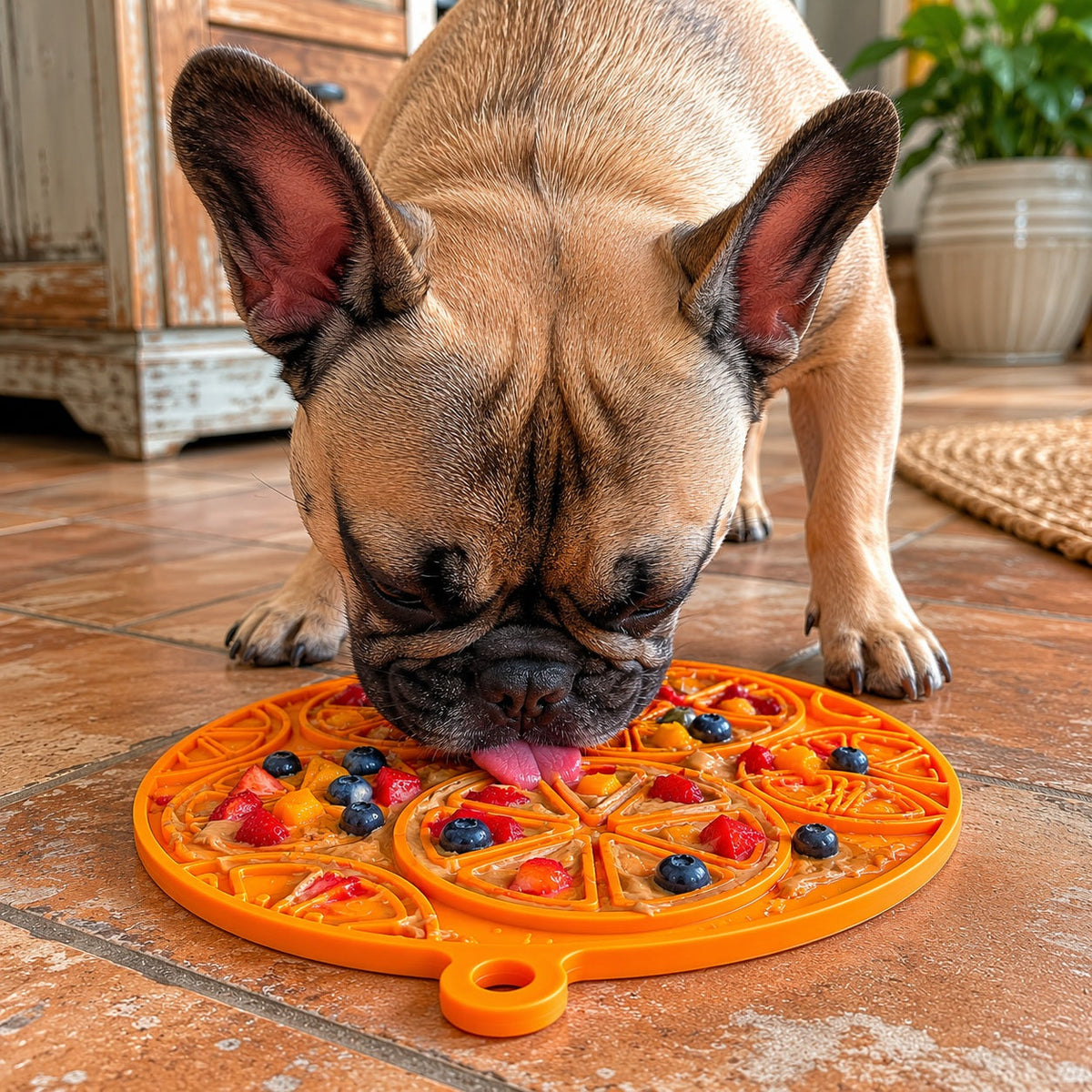 SodaPup Citrus eMat Lick Mat with Suction Cups