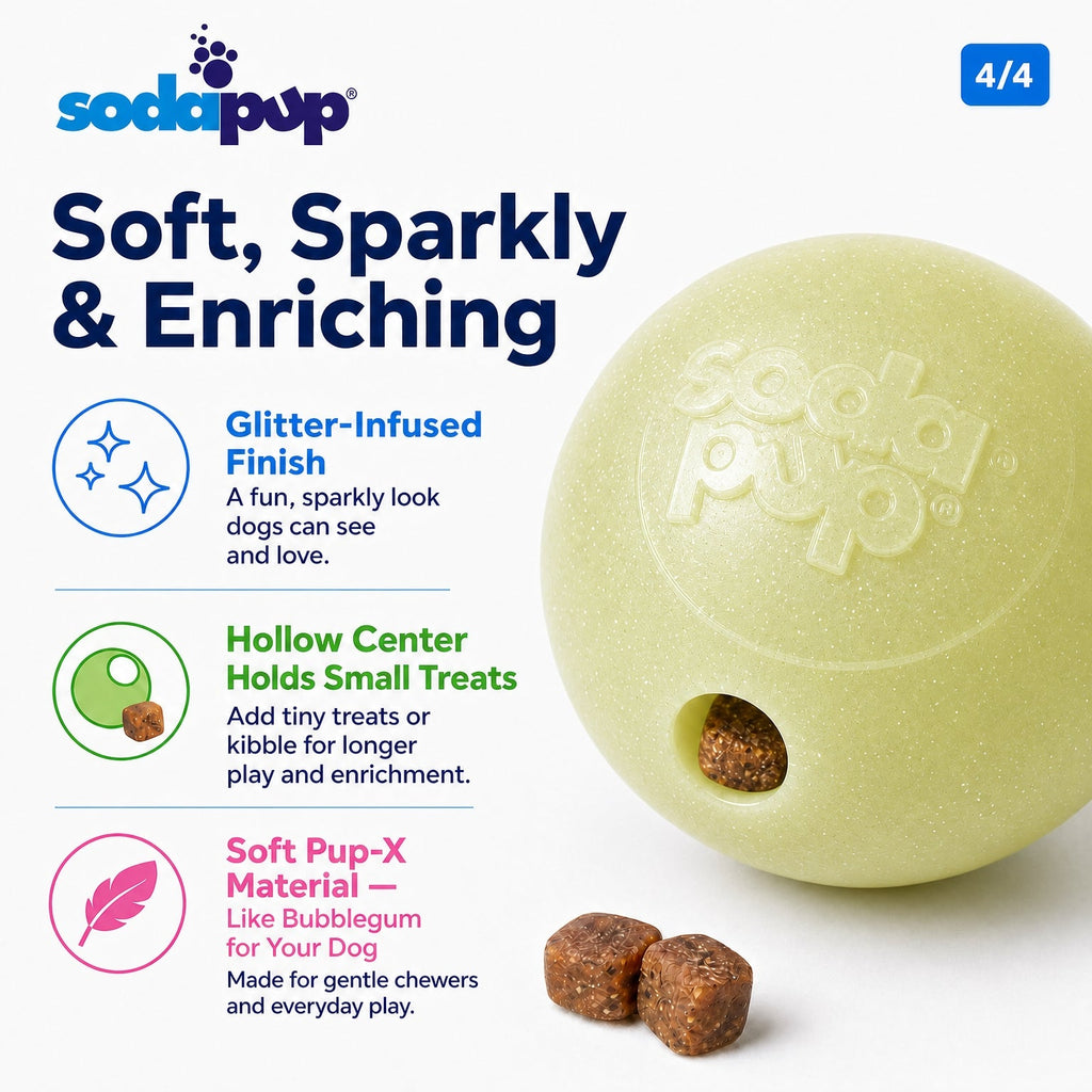 SodaPup Glow in the Dark Glitter Ball 2-Pack