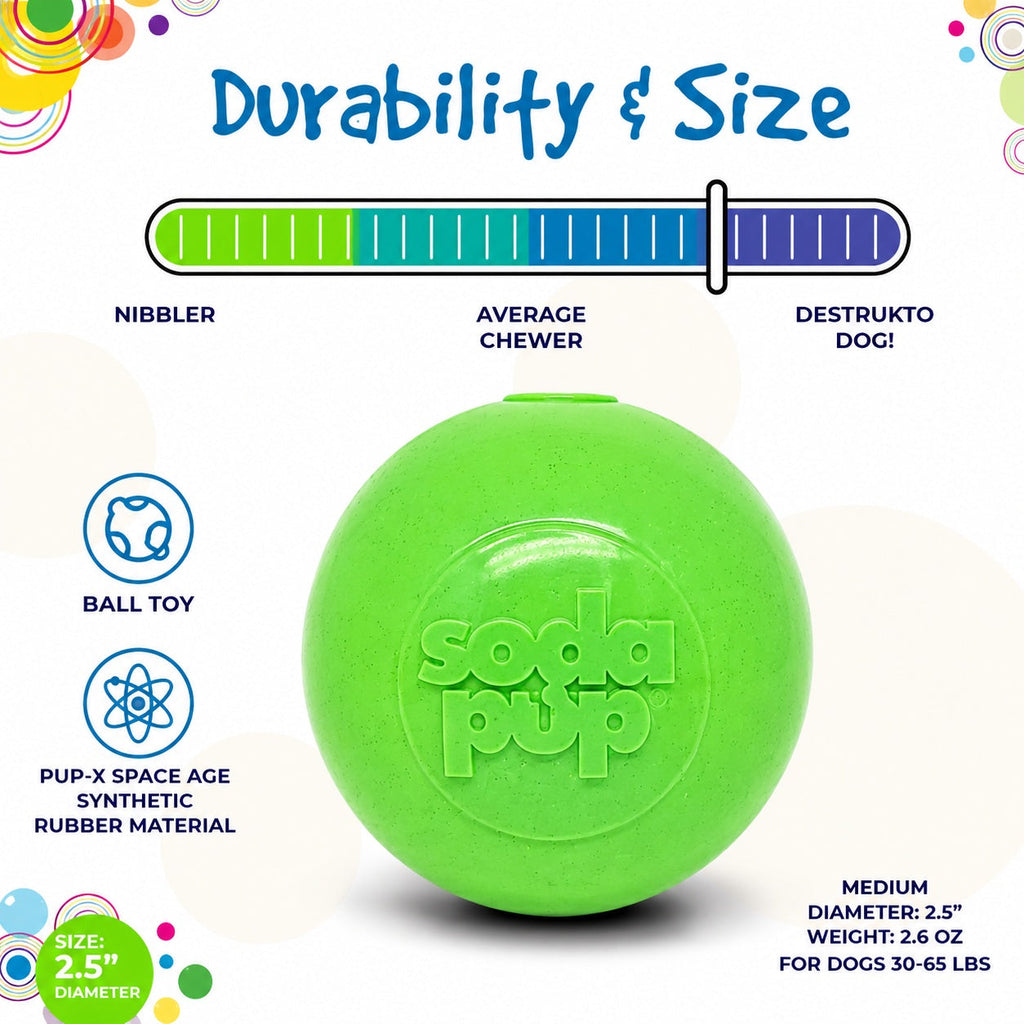 SodaPup Green Glitter Ball 2-Pack