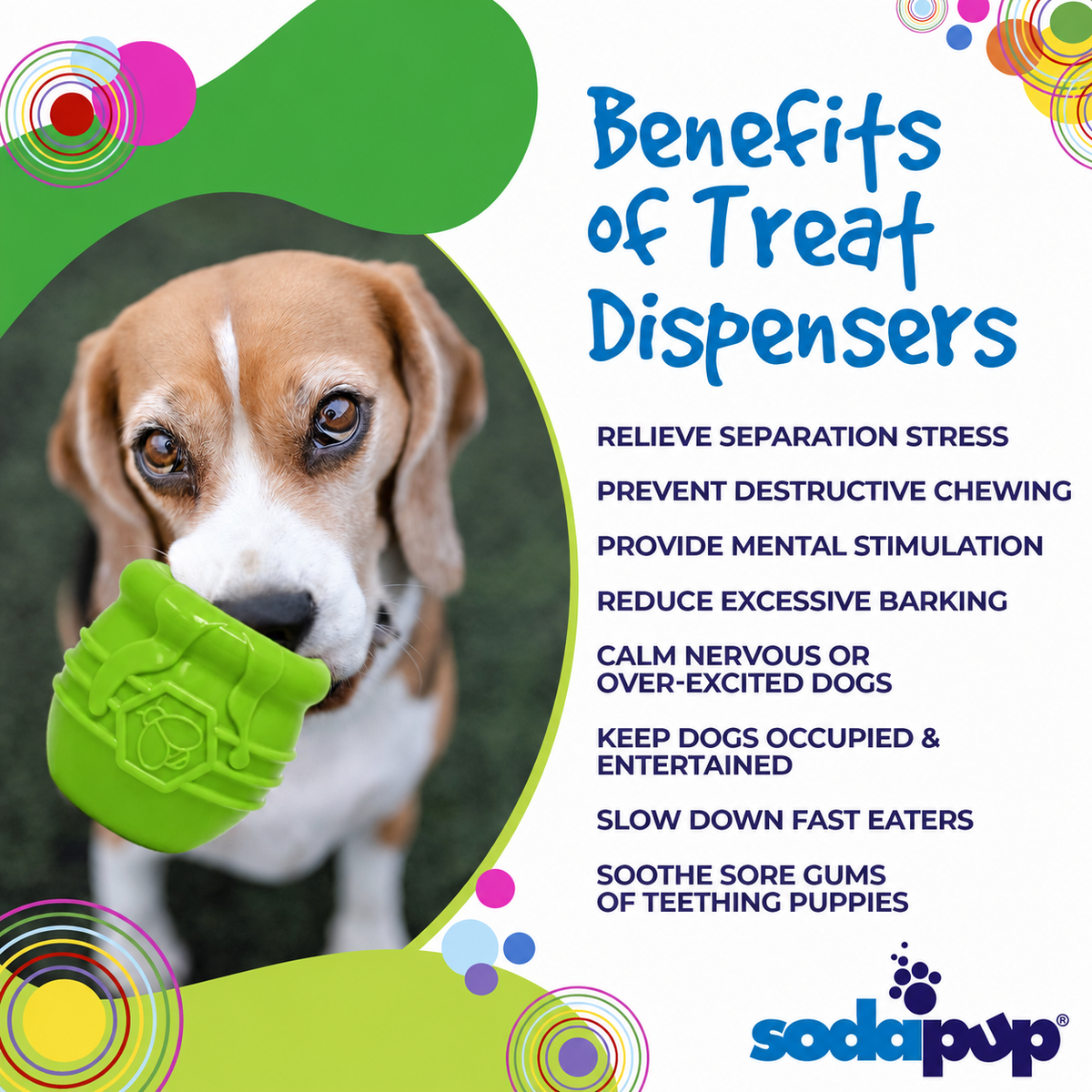 SodaPup Honey Pot eCup Treat Dispenser, Apple Green