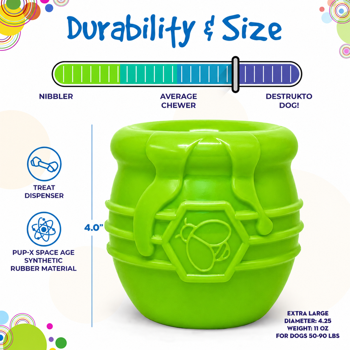 SodaPup Honey Pot eCup Treat Dispenser, Apple Green