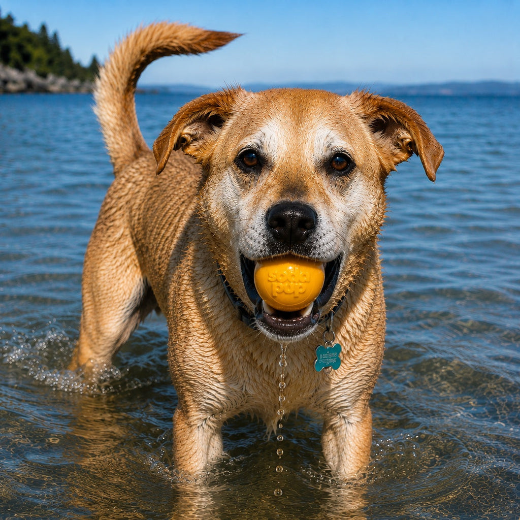 SodaPup PUP-X Squeak Ball Rubber Dog Toy