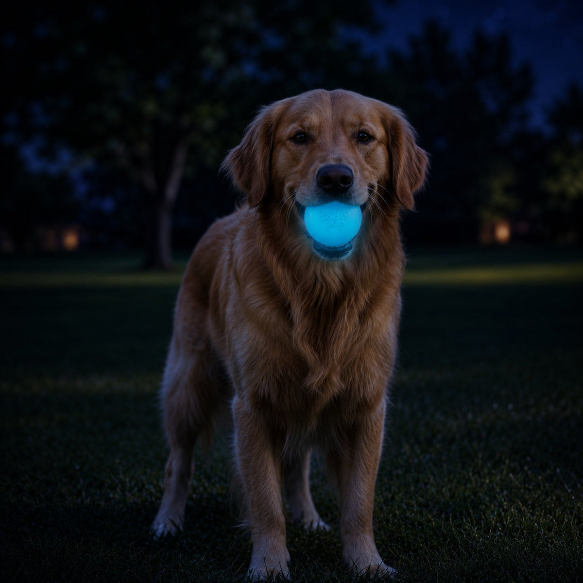 SodaPup Strobe Ball Light-Up Rubber Dog Ball