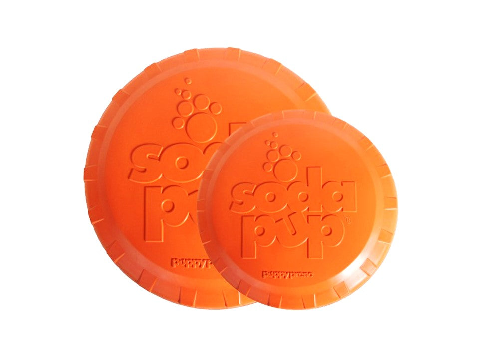 SodaPup Bottle Top Flyer Rubber Flying Disc, Orange