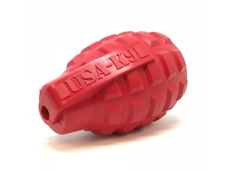 USA-K9 Grenade eDispenser Rubber Chew Toy, Army Green