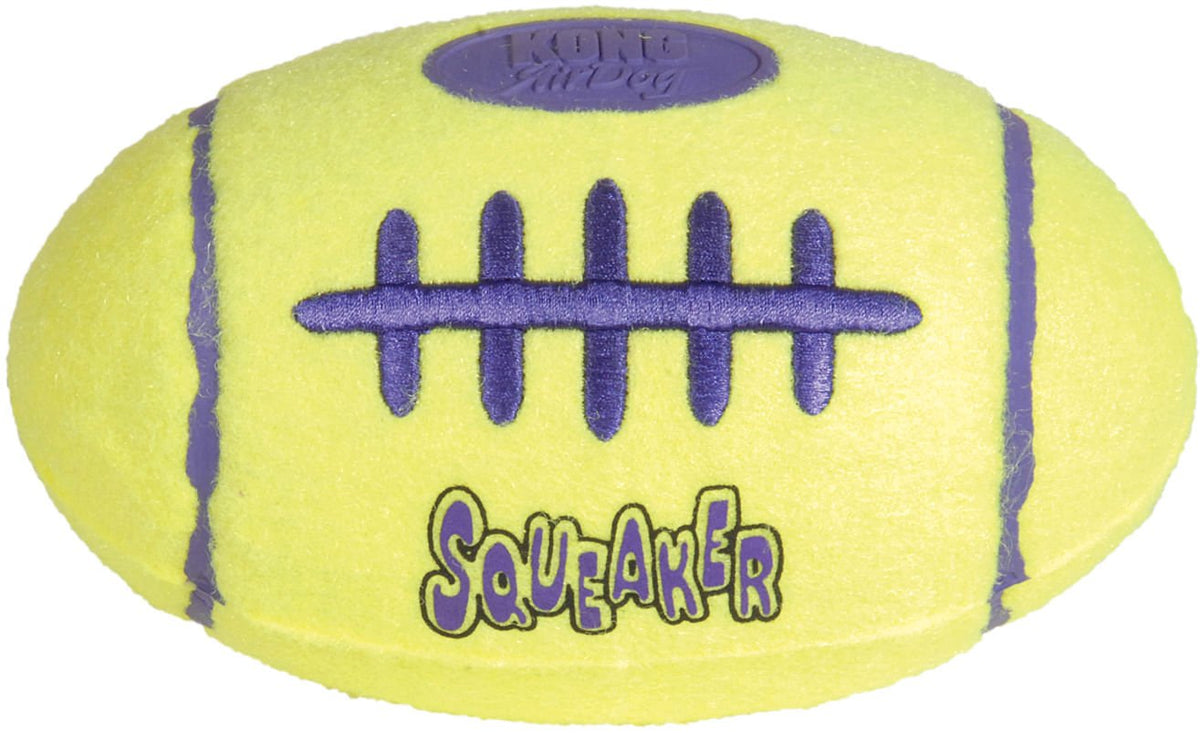 KONG AirDog squeaker football fetch toy in tennis material